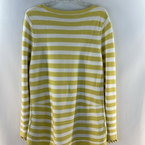 Soft Surroundings Striped PomPom Long Sleeve Top, S - Picture 7 of 10